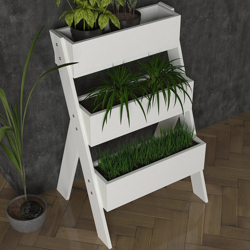 Suport Organizator pentru Plante UnicUtil, 64 x 49 x 98 cm, Alb