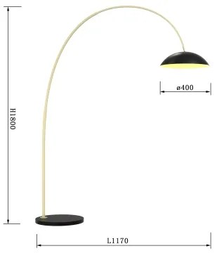 Lampadar LED dimabil Wofi 3001-104 ROSCOFF LED/21W/230V negru/auriu
