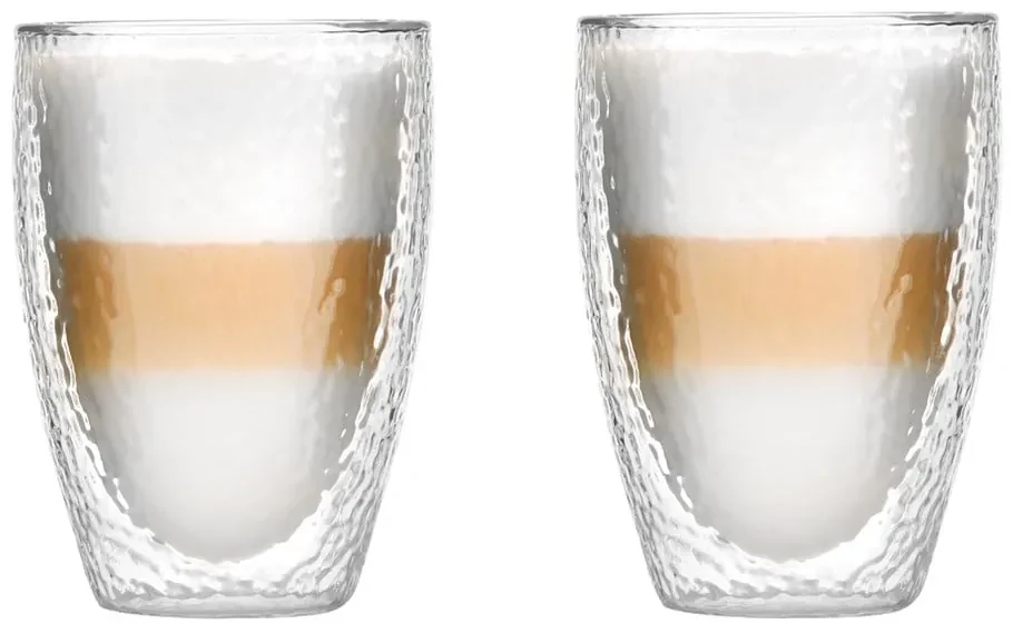 Set de 2 pahare cu pereți dubli Vialli Design Allessia, 350 ml