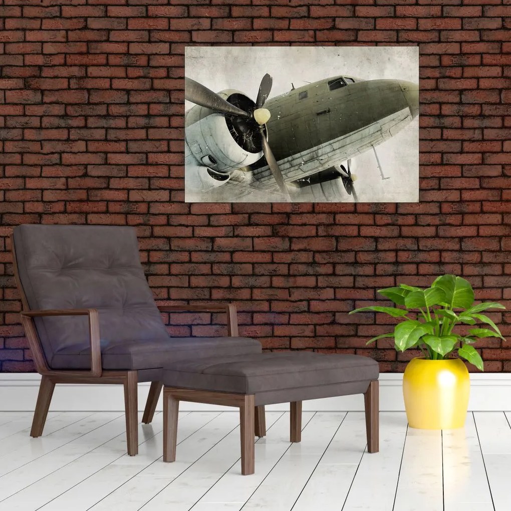 Tablou - Avion vechi cu elice (90x60 cm)