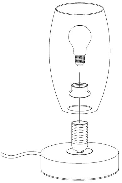 Eglo 97589 - Lampă de masă BATISTA 3 1xE27/40W/230V