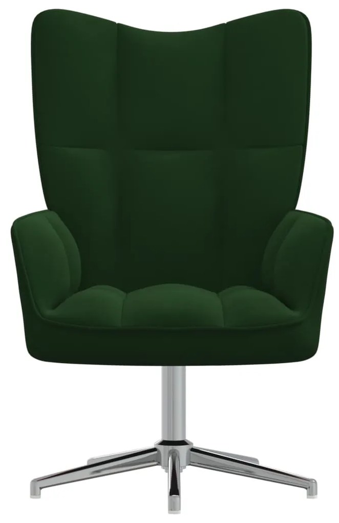 328119 vidaXL Scaun de relaxare, verde închis, catifea