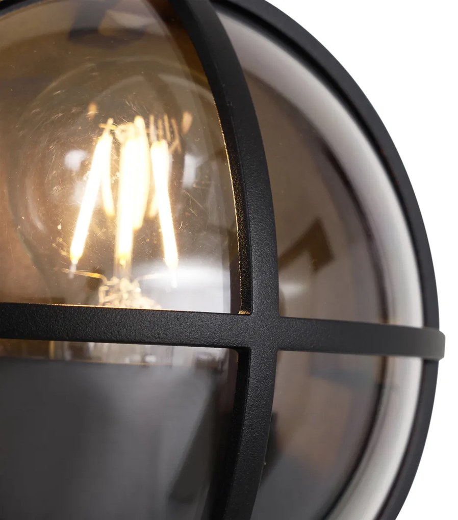 Lampă de perete pentru exterior neagră rotundă IP65 - Target