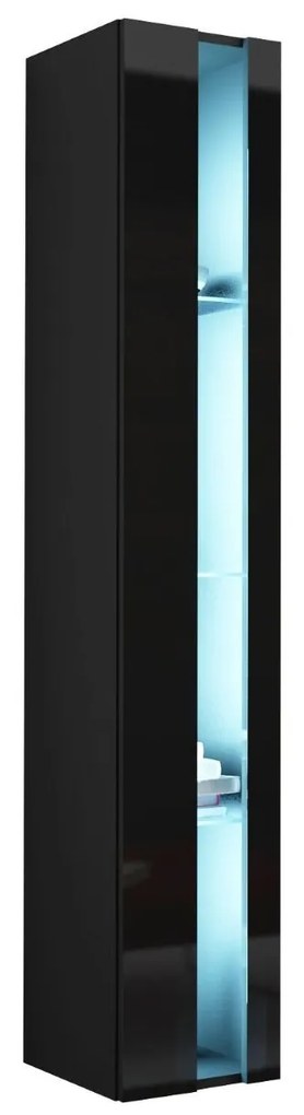 Vitrină Ziggy  (negru + negru lucios). 1123293