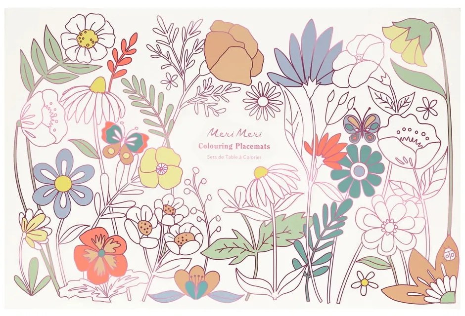 Suporturi pentru farfurii 8 buc. din hârtie 28x42.5 cm Butterflies &amp; Flowers – Meri Meri
