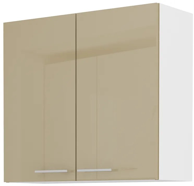 Dulap superior de bucătărie Lavera 80 G 72 2F (alb + capuccino lucios). 1032378