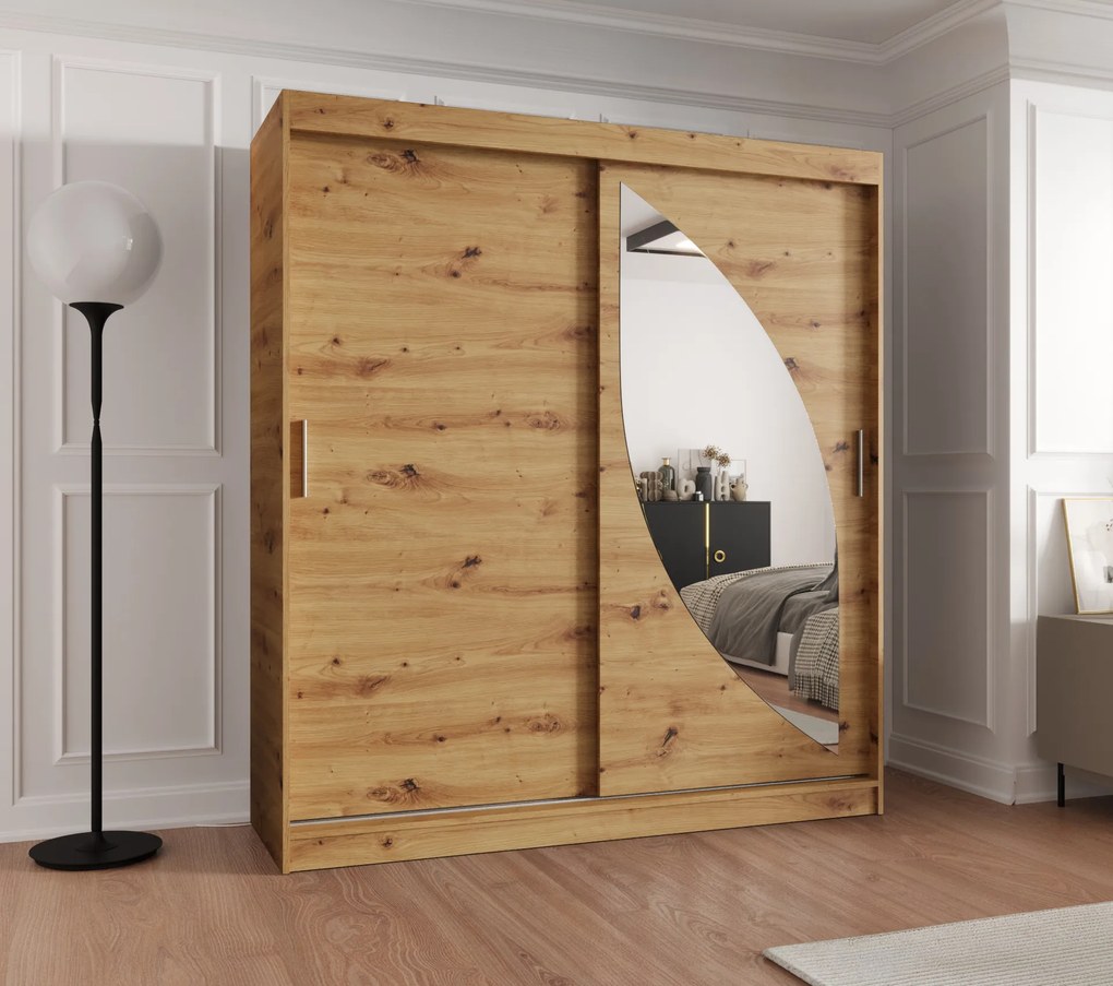 Dulap de haine 180 cm Milain (Stejar artisan). 1126004