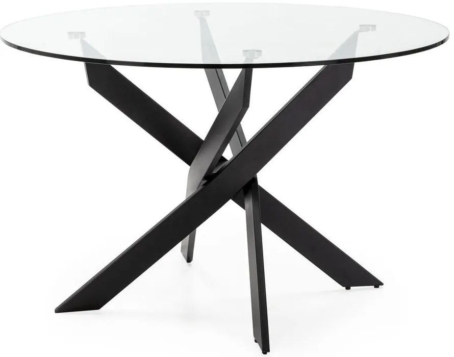 Masă de dining rotundă cu blat din sticlă 120x120 cm Ruth – Marckeric