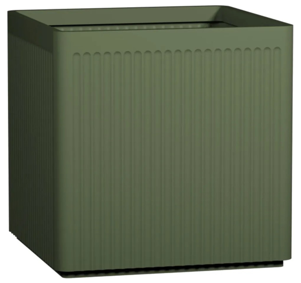 Ghiveci de flori Block Linea, gri-verde, dimensiuni multiple - Ghivece ceramice mărimea: M - 40 x 40 x 40 cm