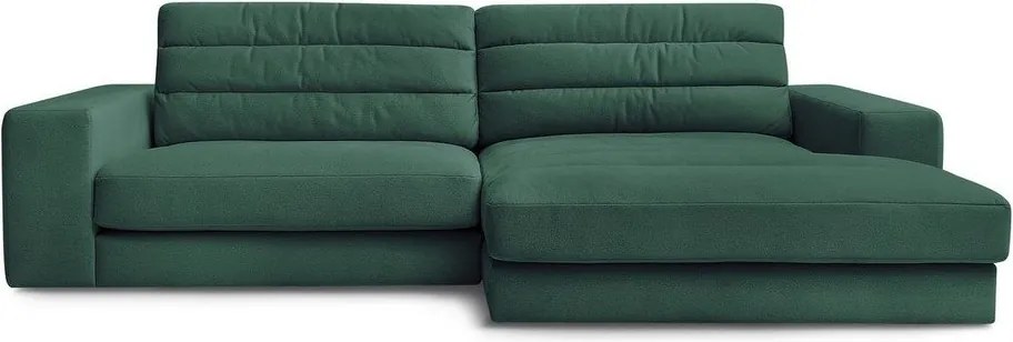 Colțar verde cu tapițerie din catifea (cu colț pe partea dreaptă/cu șezlong) Sierra – Bobochic Paris