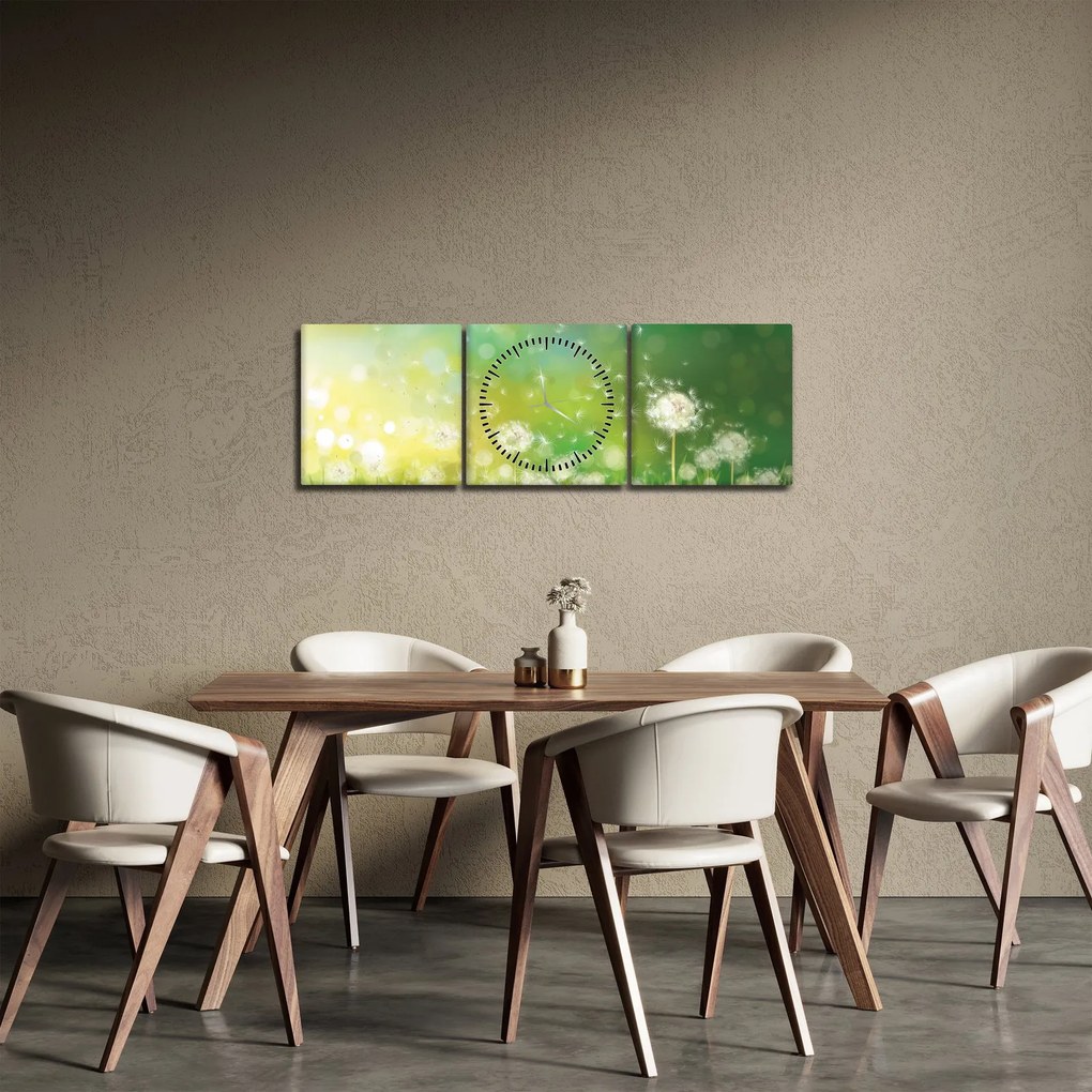 Tablou - Păpădie înflorită (cu ceas) (90x30 cm)