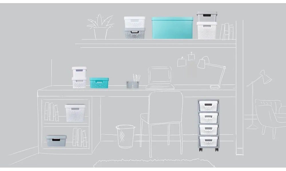 Cutie de depozitare Curver Simpla Gordinho, gri