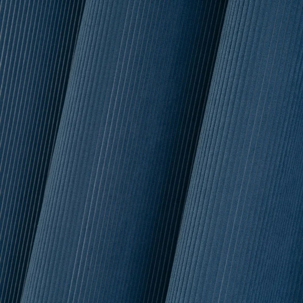 Draperie albastră din catifea reiată 140x260 cm Merely – Casa Selección