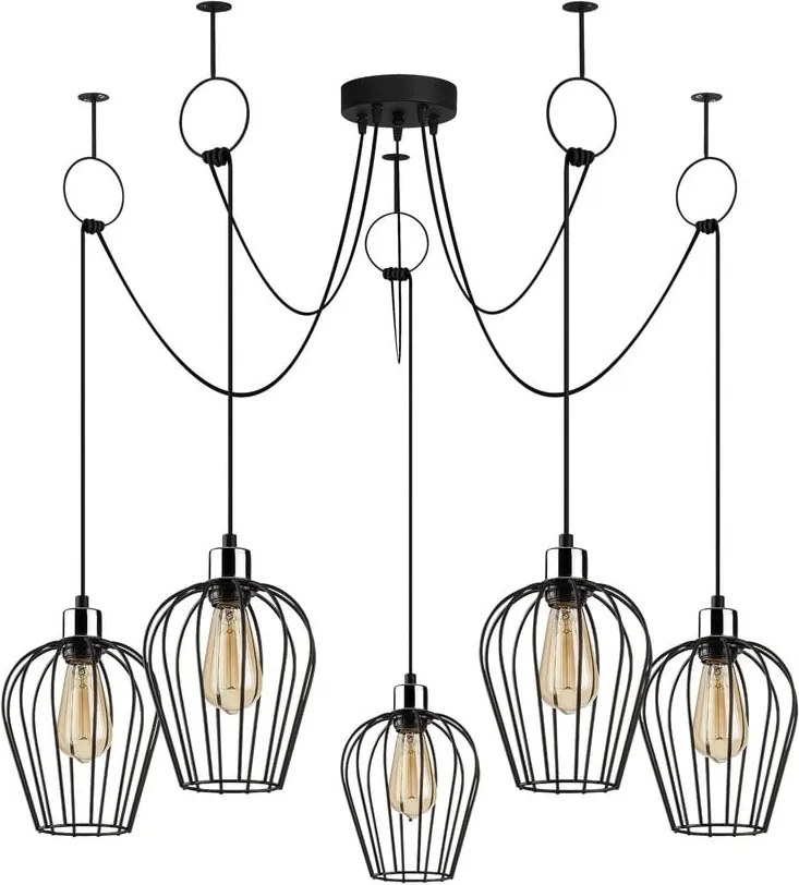 Lustră de 5 becuri Opviq lights, negru