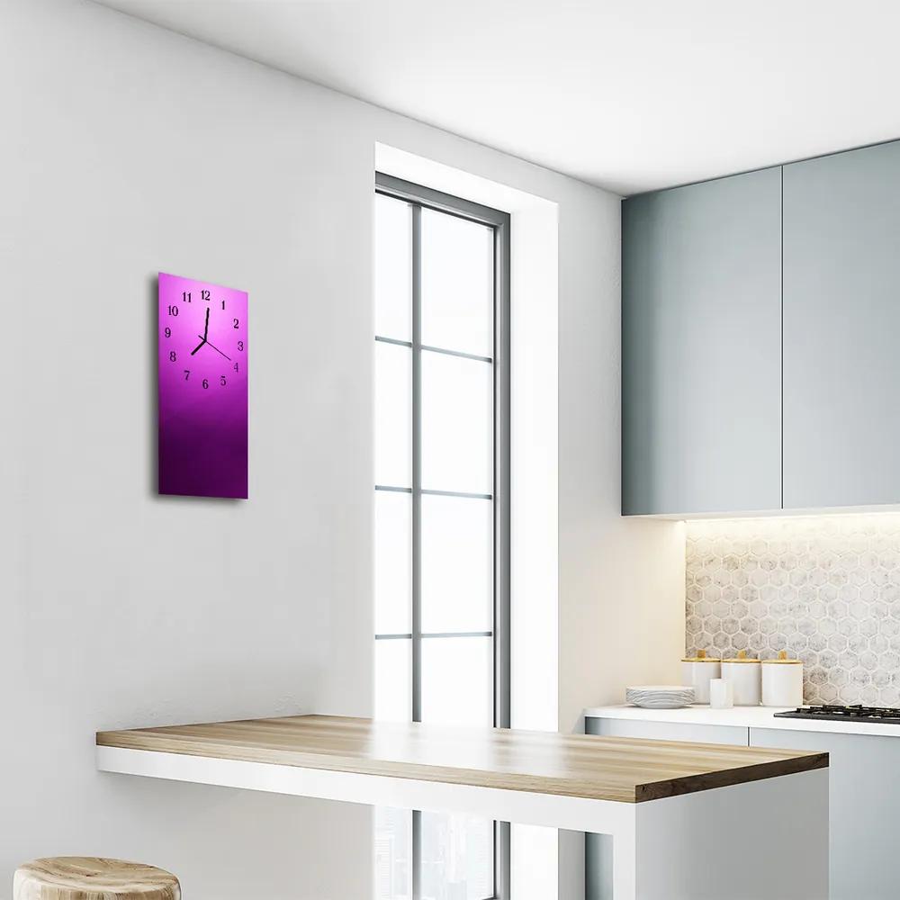 Ceas de perete din sticla vertical Grafica violet
