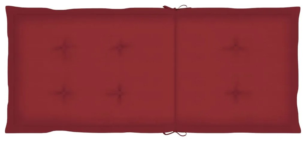 Balansoar cu perne, gri, lemn masiv de acacia 1, Bordo, 120 x 50 x 4 cm