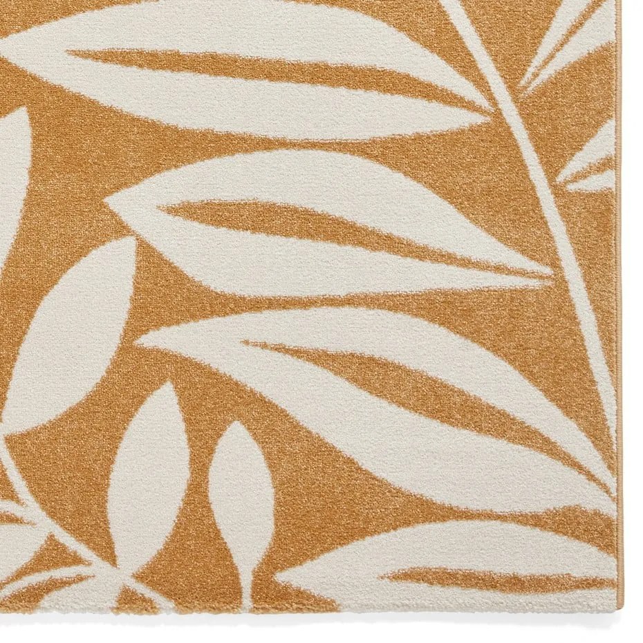 Covor galben ocru 80x150 cm Sorral Leaves – Catherine Lansfield