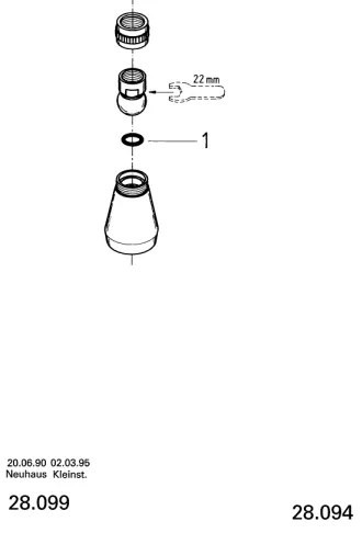 GROHE 28094000 - Cap de duș 50 mm, crom lucios