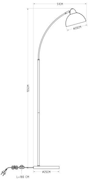 Globo 24703SW - Lampadar ANITA 1xE27/40W/230V
