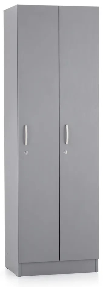 Dulap din lemn Visio LUX - 2 compartimente, 60 x 42 x 190 cm, gri