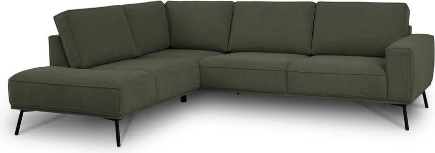 Colțar verde închis cu tapițerie din chenille (cu colț pe partea stângă/în formă de ”L”) Amsterdam – Scandic