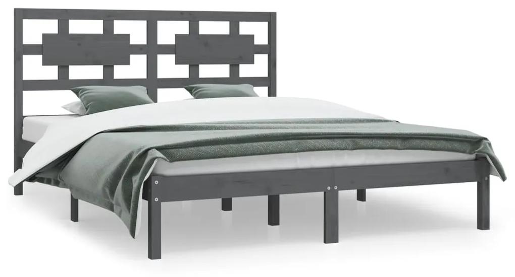 3107365 vidaXL Cadru de pat, gri, 160x200 cm, lemn masiv de pin