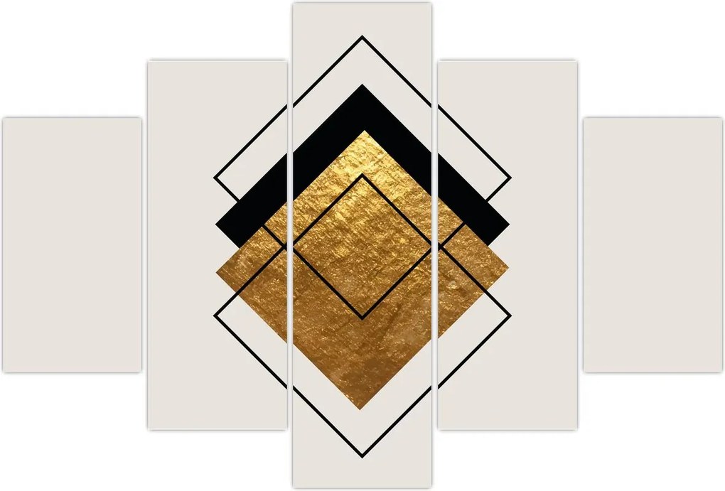 Tablou - Abstracție de aur și alb N⁰1 (150x105 cm)