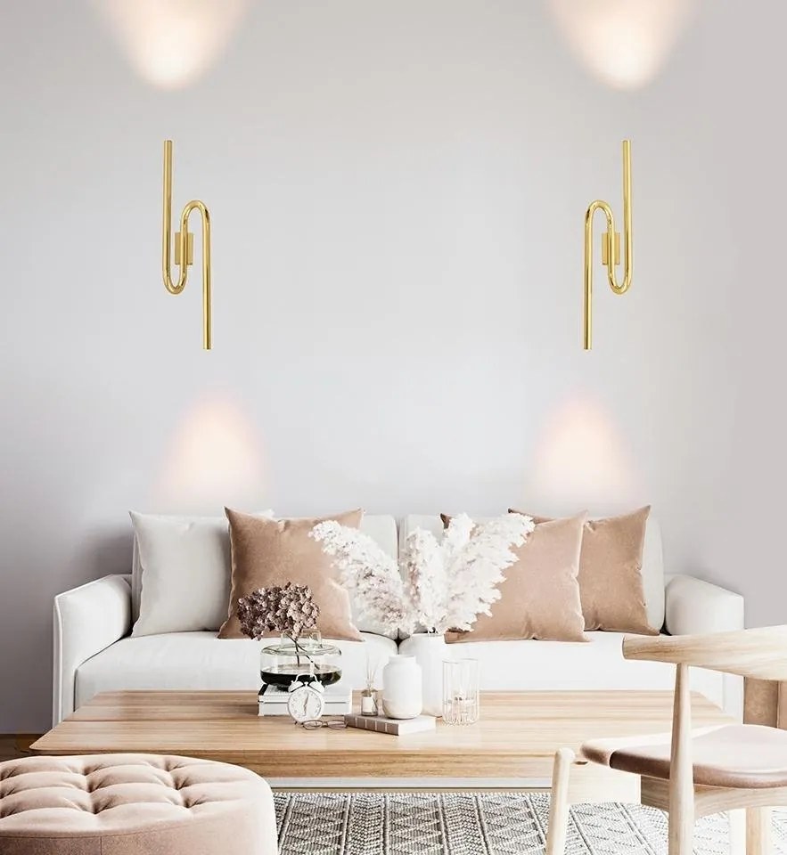 Aplica de perete LED design decorativ up/down auriu