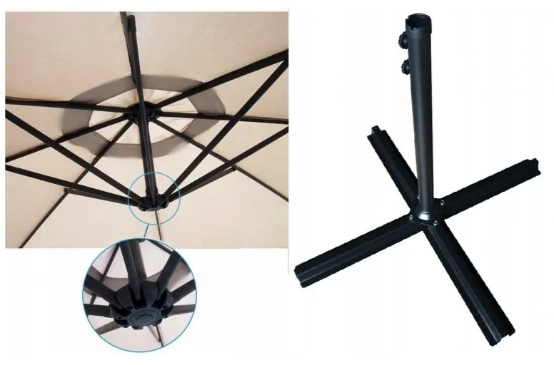 Umbrelă de grădină verde deschis cu suport
