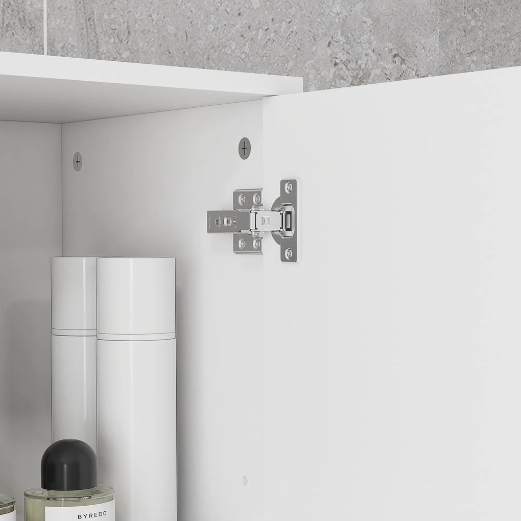 kleankin Dulap pentru baie, Comodă pentru baie, cu Rafturi și Sertar, Reglabil, Alb | Aosom Romania