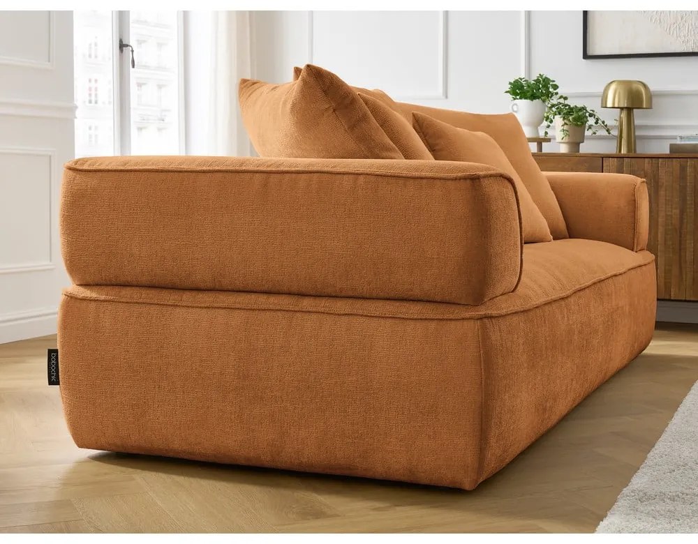 Canapea galben-muștar cu tapițerie din chenille 237 cm Whesley – Bobochic Paris