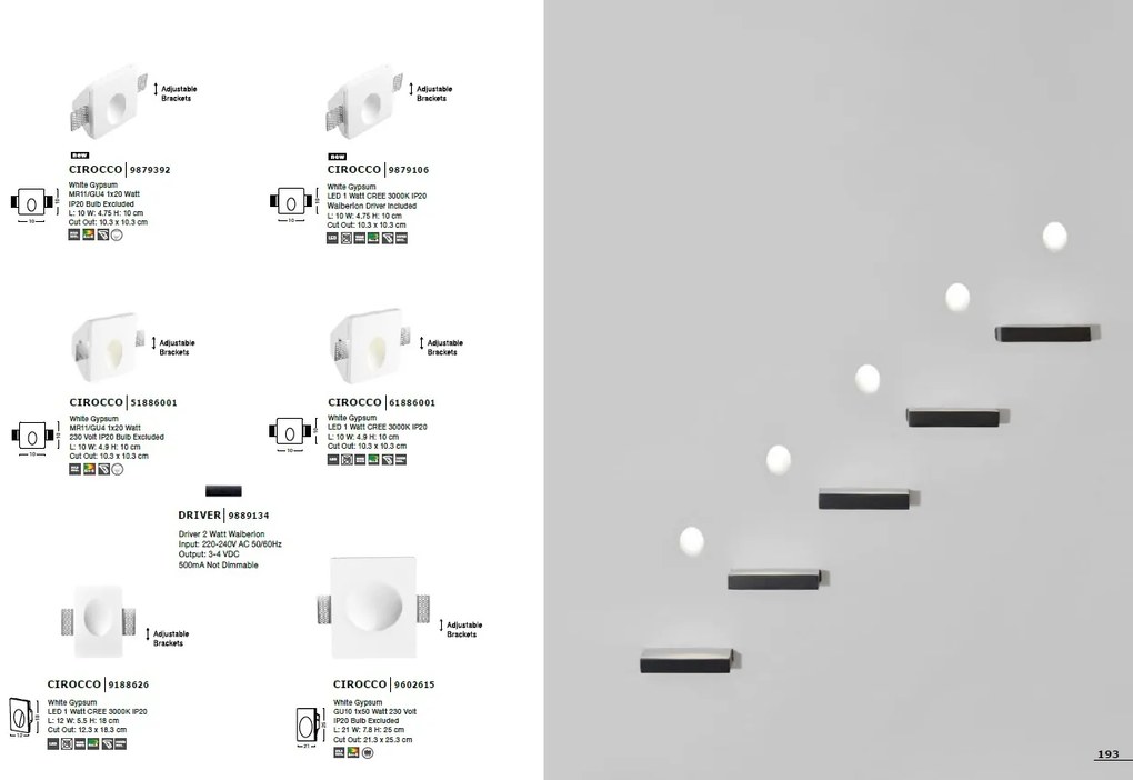 Spot LED incastrabil ideal pentru iluminat scara sau hol EURONA, 10,8x24,5cm NVL-9879391