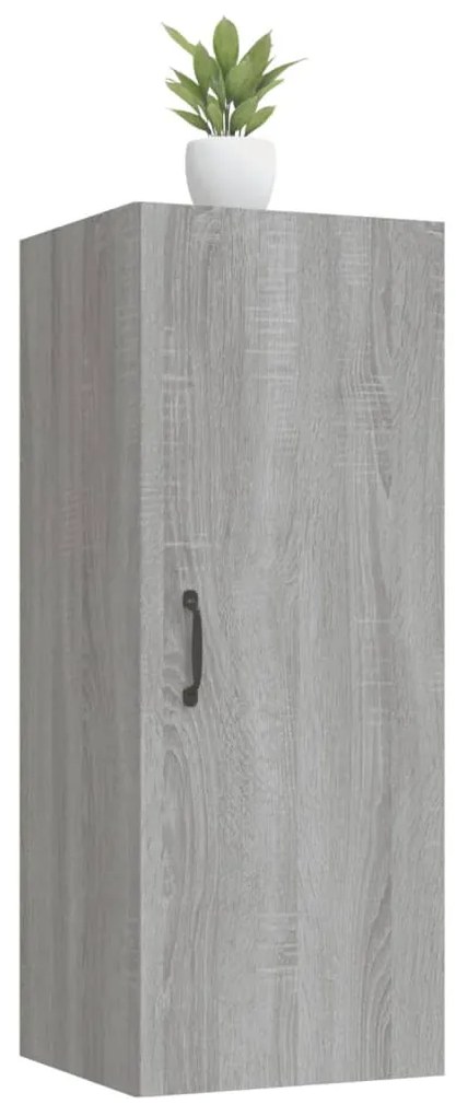Dulap perete suspendat gri sonoma 34,5x34x90 cm lemn compozit 1, sonoma gri