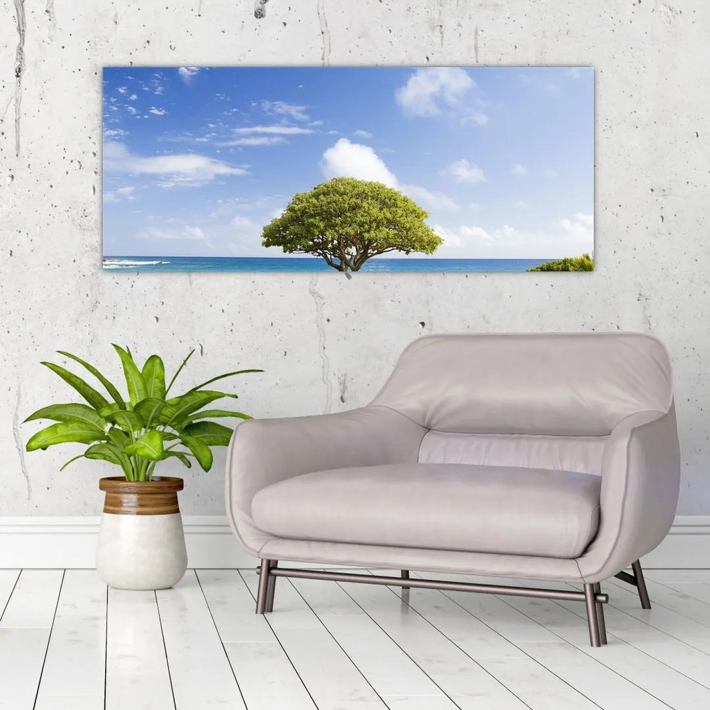 Tablou plaja cu copac (120x50 cm)