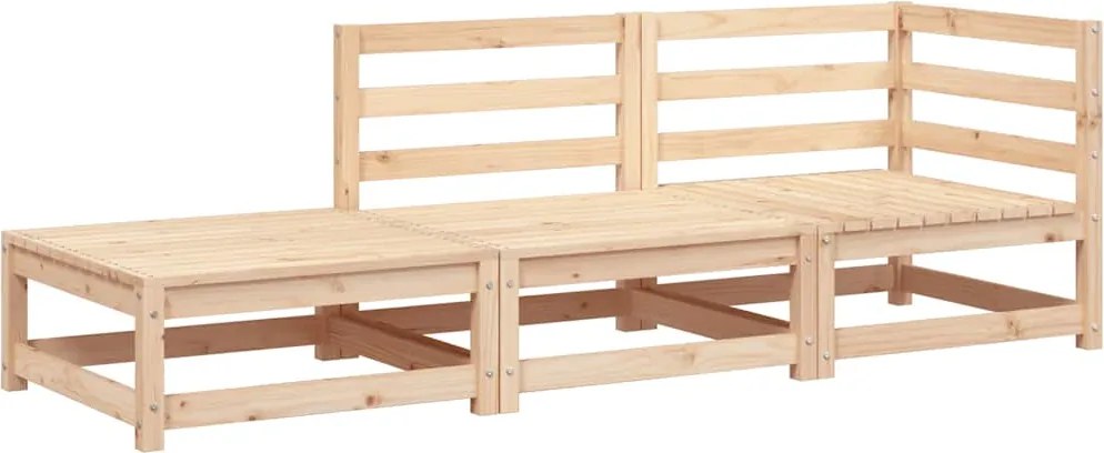 vidaXL Canapea de grădină cu taburet și 2 locuri, lemn masiv pin