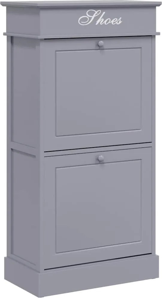 vidaXL Pantofar, gri, 50x28x98 cm, lemn de paulownia