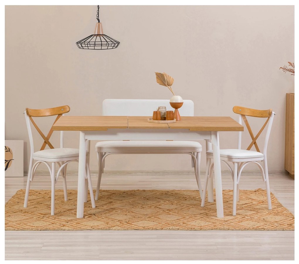 Set mobilier sufragerie Duvasa 23 (alb) (pentru 4 persoane). 1093794