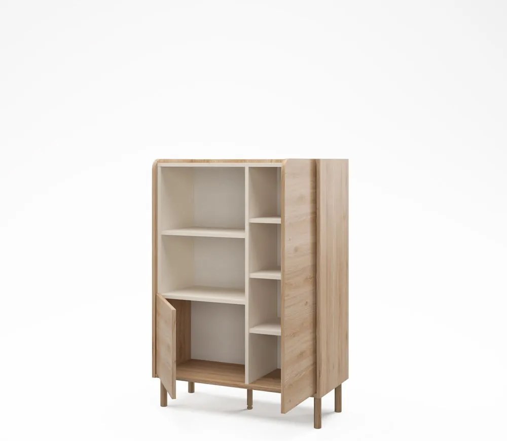 Dulap în culoare naturală cu aspect de lemn de stejar 90x125x40 cm Monza – Marckeric