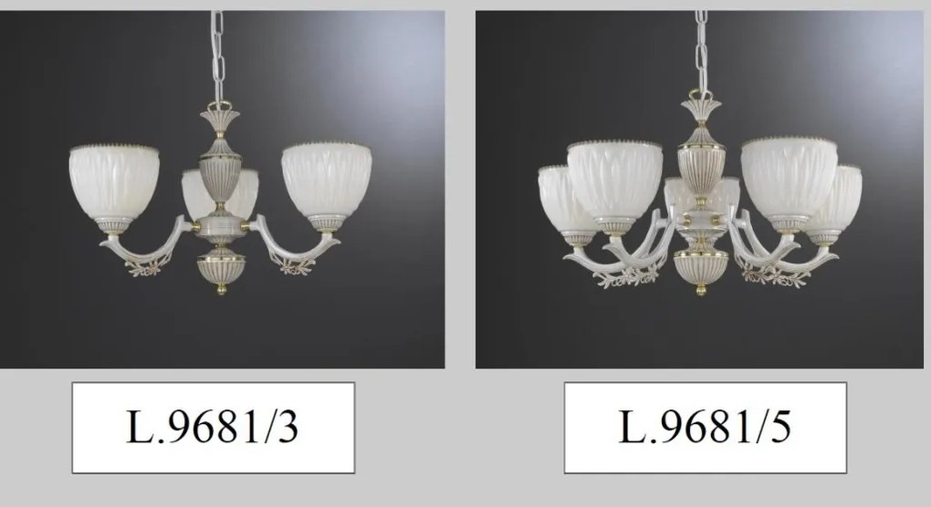 Candelabru clasic cu 5 brate design italian din alama 9681