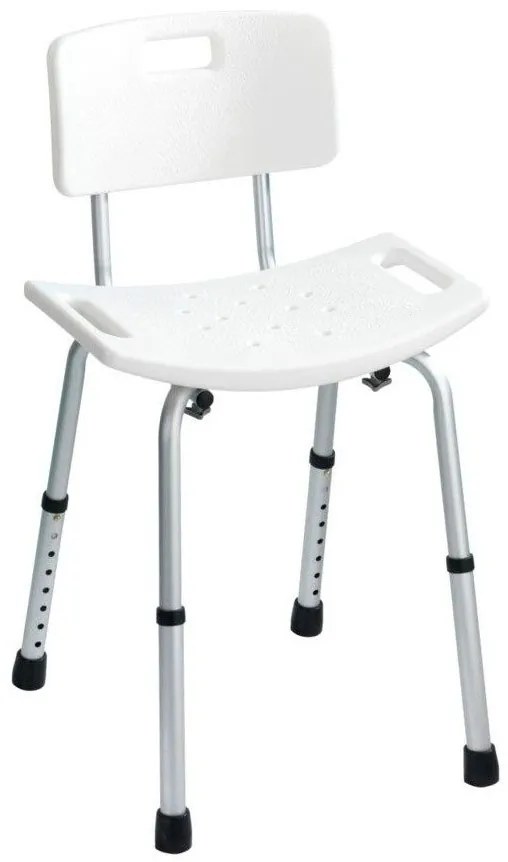 Scaun de duș cu spătar și reglare a înălțimii SECURA, WENKO