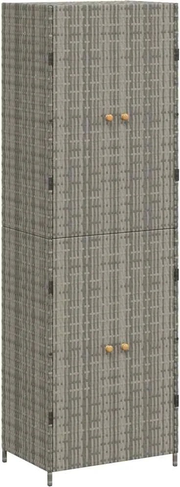 vidaXL Dulap depozitare de grădină, gri, 59x40x180 cm, poliratan