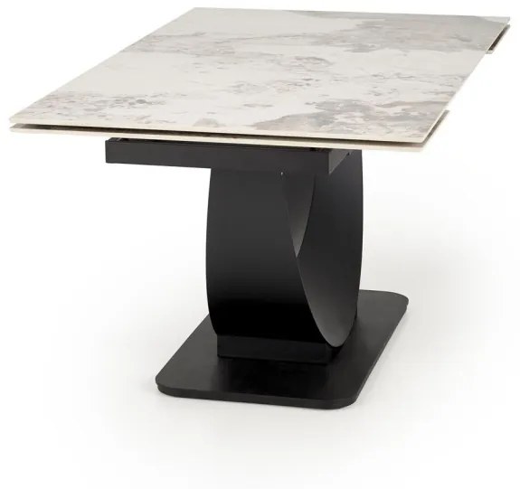 Masa extensibila Fernando marmura alba/negru L160-240 cm