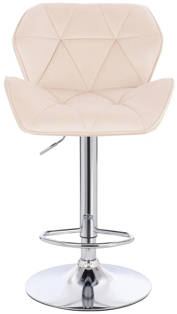 HR111W Scaun Crem Velur Bază Cromata