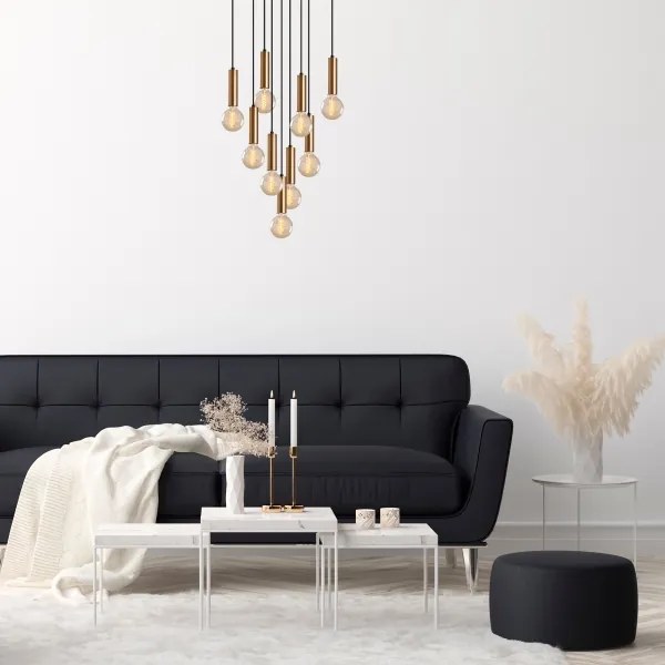 Lustră TEMPO cu cablu 9xE27/40W/230V, auriu