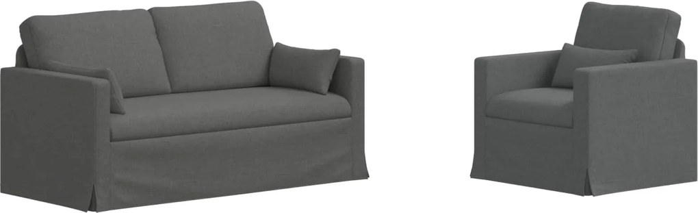 vidaXL Set de canapea 2 pcs Gri închis 158 x 78 x 80 cm țesătură