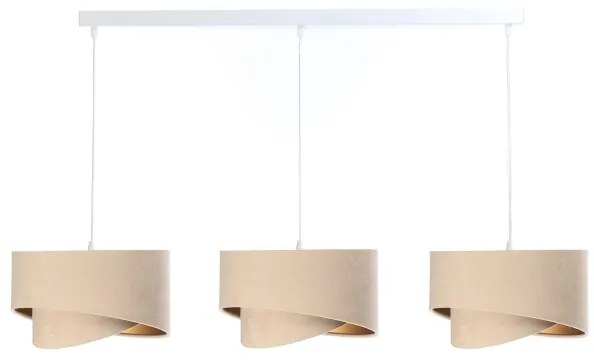 Lustră pe cablu GALAXY 3xE27/60W/230V bej/aurie
