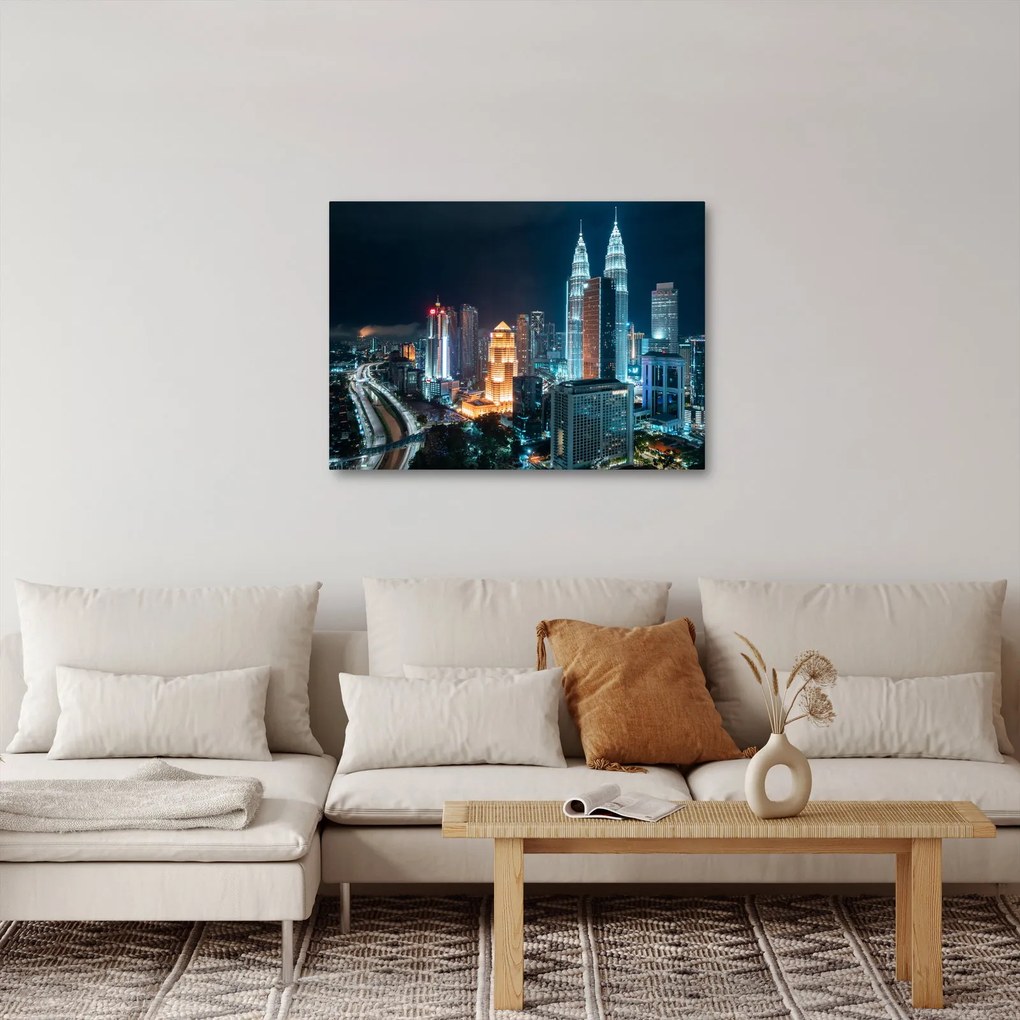 Tablou - Noaptea în Kuala Lumpur (70x50 cm)