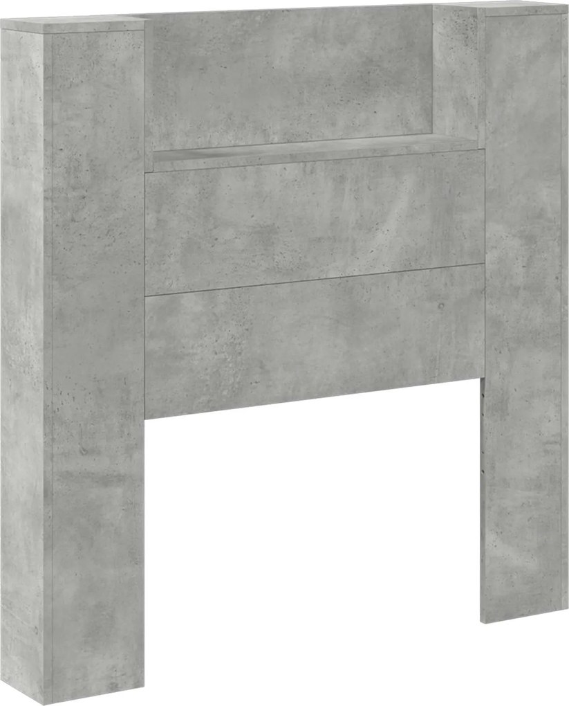 vidaXL Tăblie cap Gri din beton 100 x 16,5 x 103,5 cm Lemn compozit