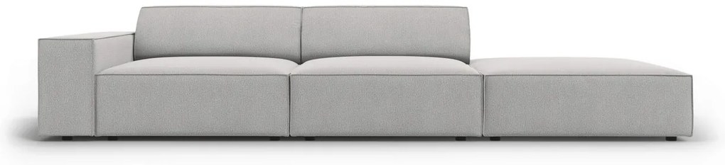 Canapea 3 locuri cotiera dreapta, Jodie, Micadoni Home, BL, 262x102x70 cm, poliester, gri deschis