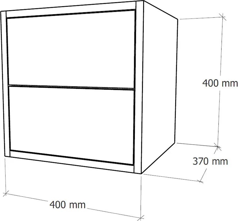 Boxie 2 sertare dulap de perete 40x40x37 cm alb